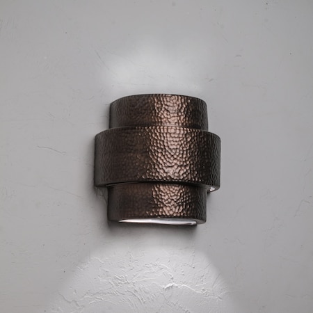 Luxury Lighting Hammerman 10in. High Ceramic Outdoor Wall Light, Antique Copper Finish HM128 ACop u/d-7